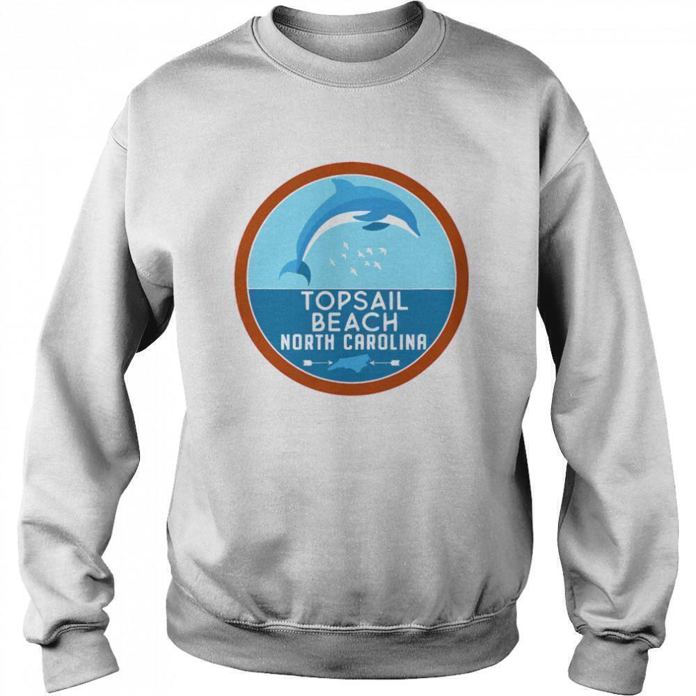 Topsail Beach North Carolina Dolphin Lover Coastal Sweatshirt